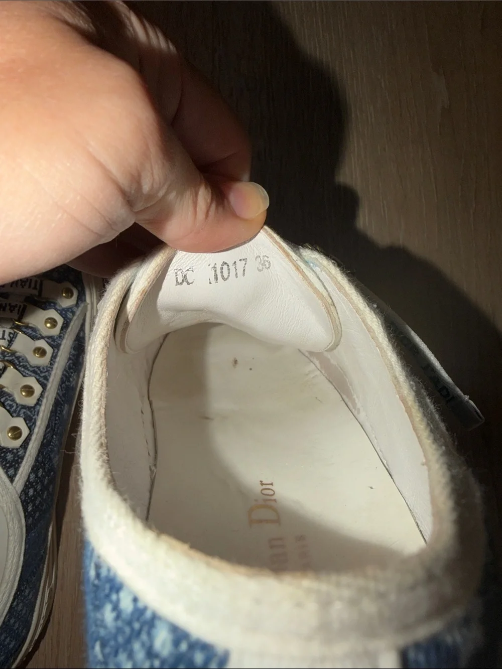 Dior J'Adior Low-Top Navy Blue and White Sneakers